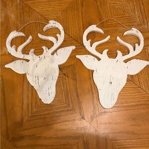 Rustic White Deer Head Wall Decor